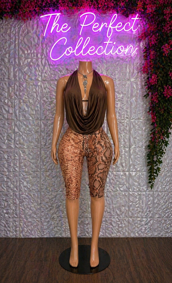 Uncovered Desire Backless Capri Set